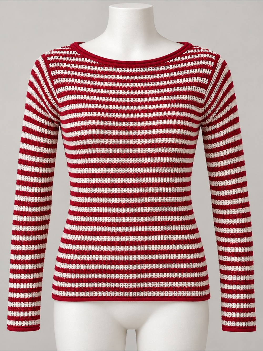 NWT J.Crew Boatneck Sweater in Stripe Festival Red Ivory XS